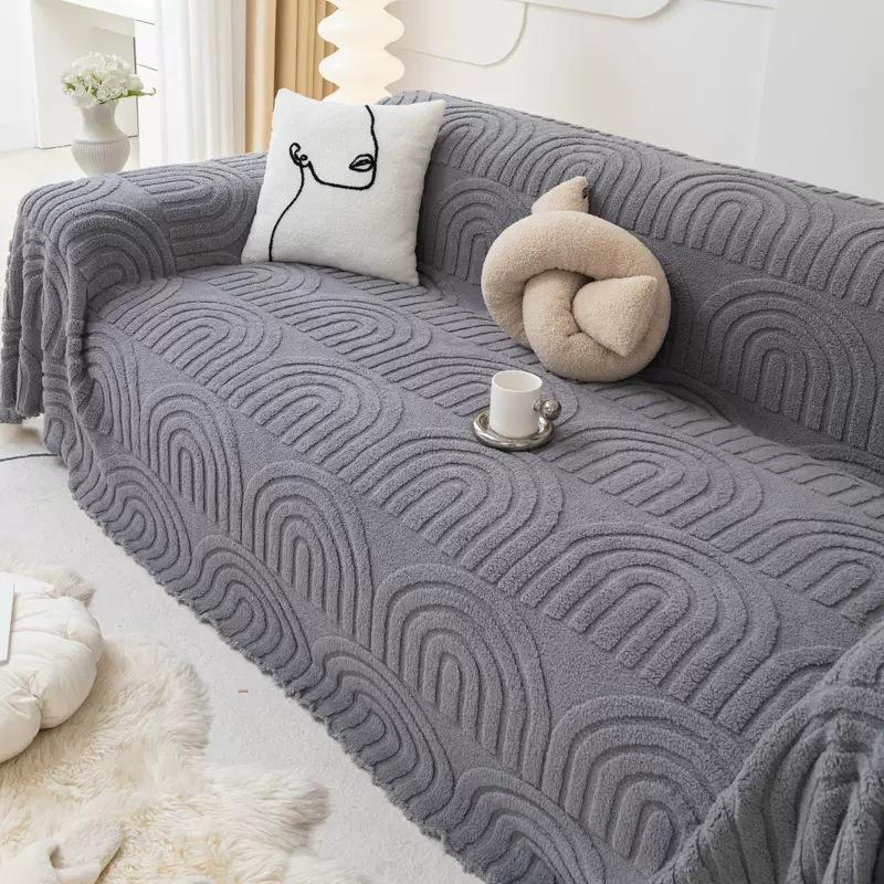 Winter Thicken Warm Sofa Towel Sofa Cover for Living Room Comfortable Plush Bed Blanket Sofa Towel Slipcover Furniture Protector