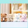 Bear Christmas Plush Toy With Santa Hat Soft Stuffed Animal Keychain Kids Gift
