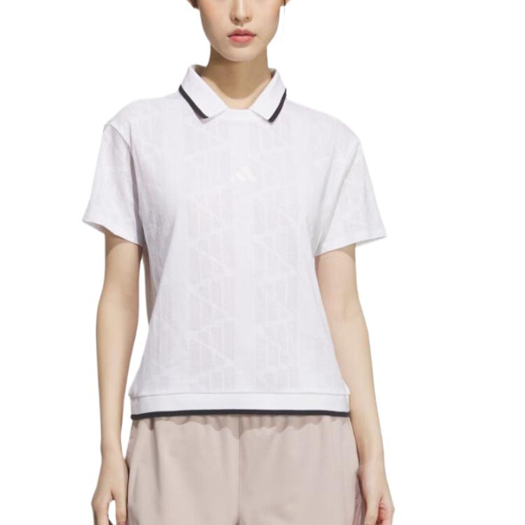 

Adidas SS25 Skin-Friendly Comfortable Soft Fashion Short Sleeve Polo Shirt Women tops White JE8300 M