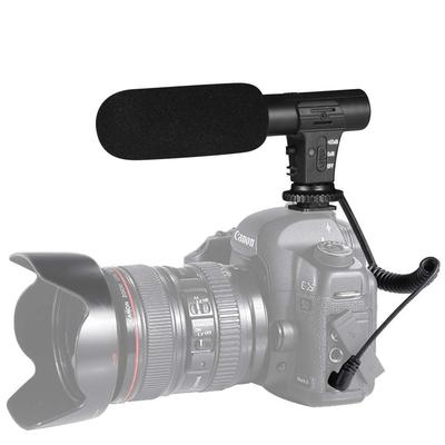 External Microphone for Cameras, DSLR, Unidirectional Condenser Microphone, D-SLR, with Recording Sensitivity Switching, Windscreen, 3.5mm Plug, PR-MI
