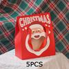 WTEMPO Clear Window Portable Gift Boxes with Handles DIY Foldable Christmas Series Pattern Printed Paper Bags