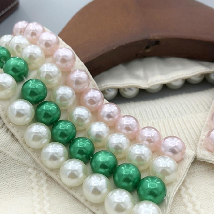 Elegant Pearls Beaded Bib Faux Collar Half Shirt for Women Lapel False Collar Detachable Collar Neckline Choker Necklace