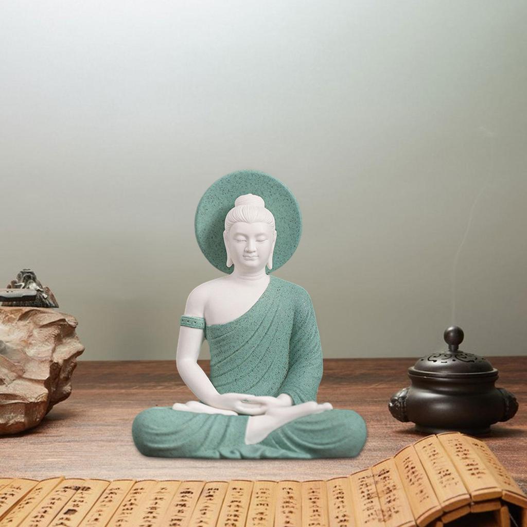 Statua di Buddha, Decorazione da Tavolo, Decorazione per la Casa in Ceramica, Ornamento Scultura Artigianale per Appartamento