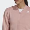 Adidas Logo Print Solid Zip Jacket Women Outerwear Pink HD9551