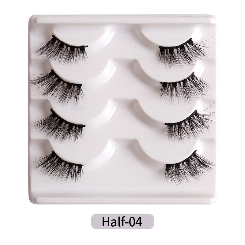 

Беспорядочные Преувеличенные Высококачественные Искусственные Ресницы из Норки Половинки Глаза 4 Пары Густых Загнутых Ресниц