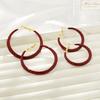 Autumn and winter new Ankola red big circle earrings exquisite trend atmosphere light luxury high sense fashionable earrings earrings