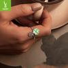 Lucky Clover Open Ring, Summer Small Fresh 925 Sterling Silver Ring Jewelry