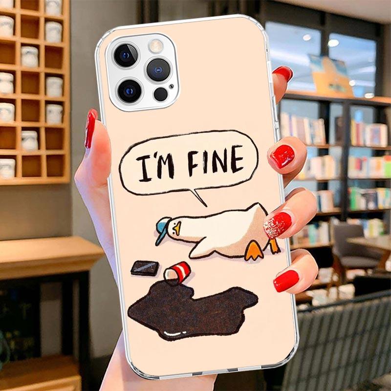 Cartoon Cute Goose Game Cover Phone Case For iPhone 16 17 Air 15 14 Pro Max 16E Phone Case 13 Mini 12 11 7 SE 8 Print Pattern Fi