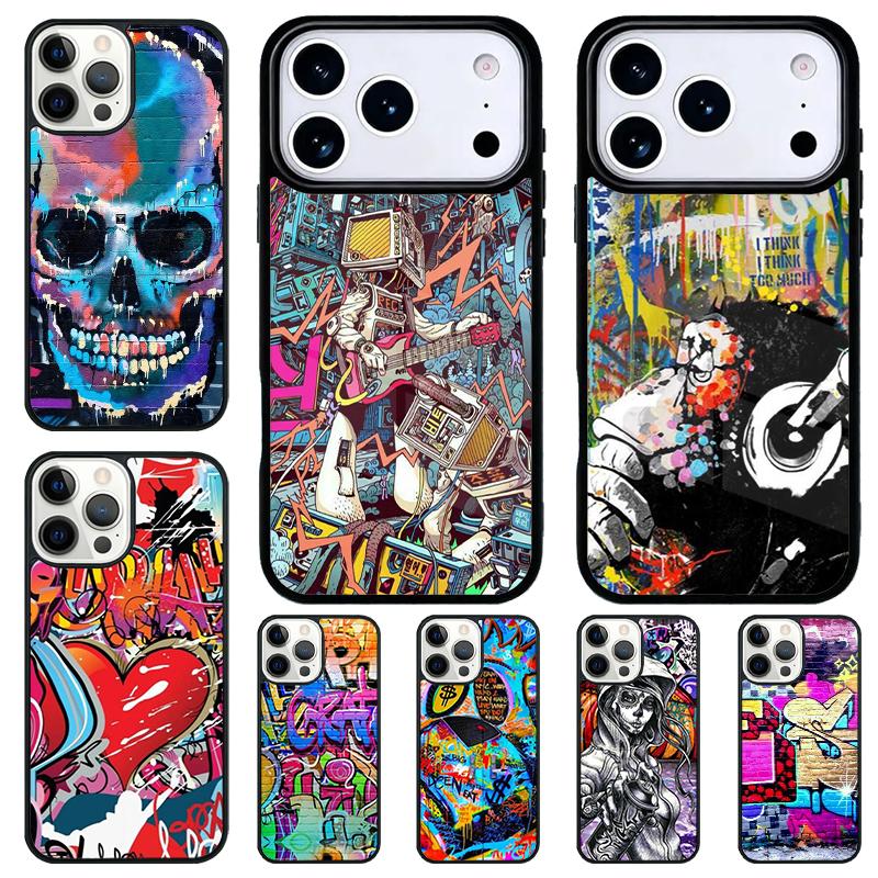 Graffiti Phone Case for iPhone 17 Air 16 15 11 12 14 13 Pro Max Shockproof Cover