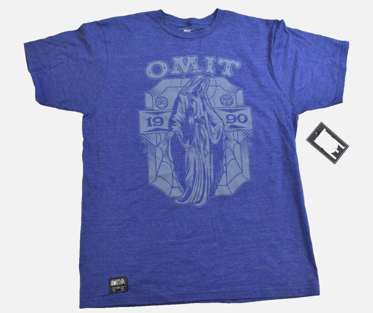 Omit Apparel Mens Streetwear Brand Blessed Graphic Heather Blue Shirt NWT Large 3XL