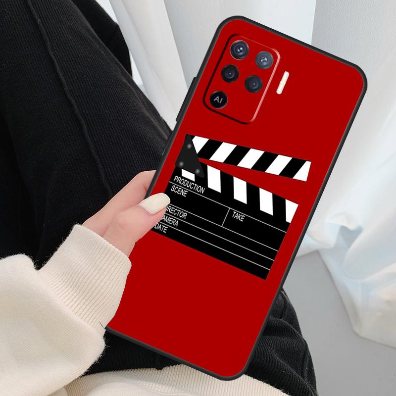 Film Movie Maker Clapperboard Take Case For Oppo A18 A38 A58 A78 A98 A80 A60 A40 A96 A76 A16 A94 A74 A54 A15 A17 A57 A77 A5 Pro