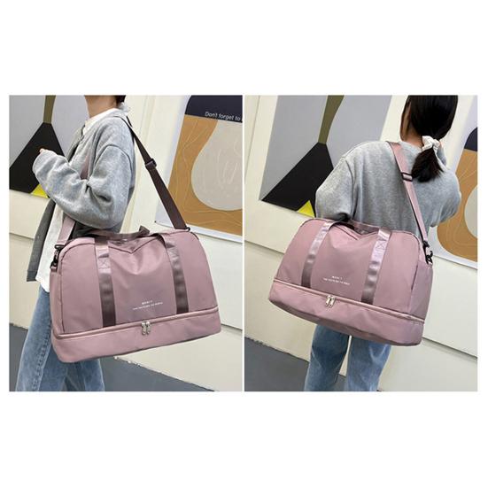 Travel Bag Dust-proof Large Capacity Nylon Dry Wet Separation Duffle Bag for Women