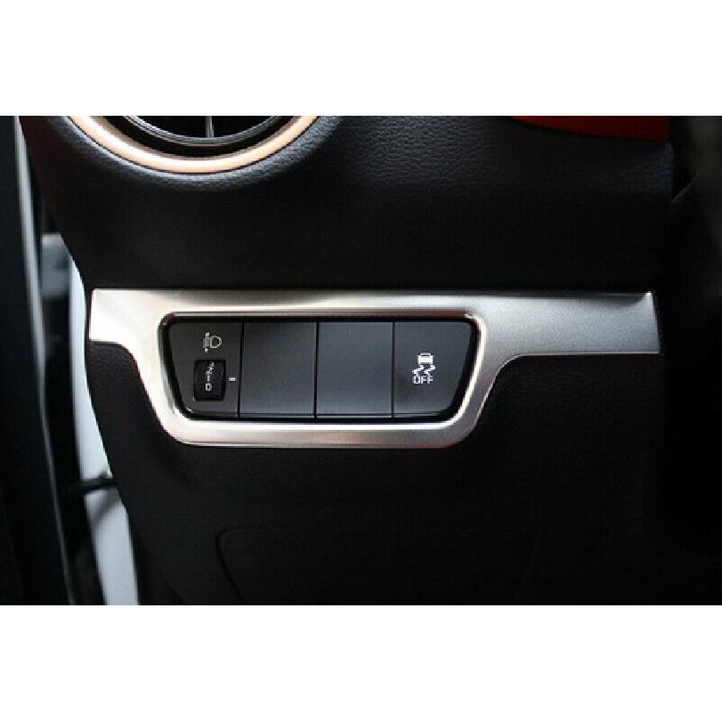 Car Headlight Button Frame Cover Trim For Kia K3 Forte 2019-2022 Silver Titanium