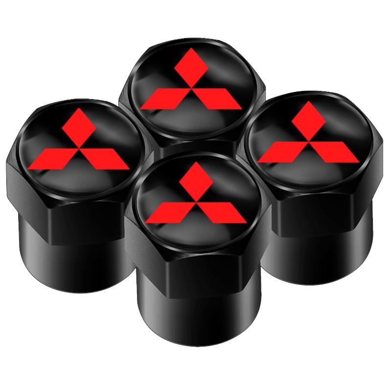 Καλύμματα Βαλβίδας Τροχών Αυτοκινήτου & Δαχτυλίδι Κλειδοθήκης Αυτοκινήτου Για Mitsubishi Lancer Outlander Pajero ASX Αξεσουάρ Αλουμινίου