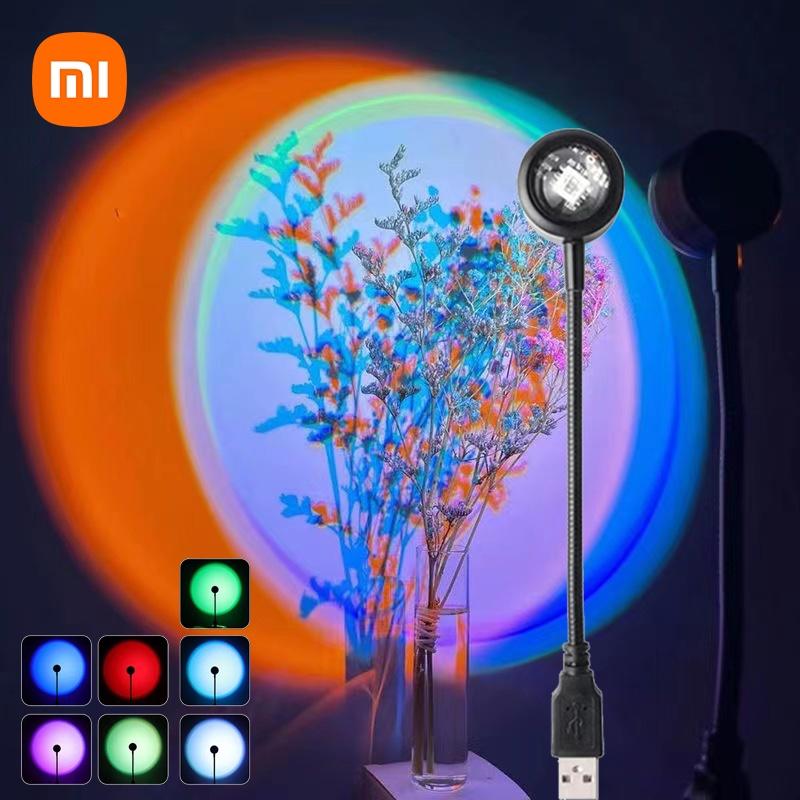 

LED USB Sunset Lamp Projector Night Light Wall Photography Neon Lights Portable Mood Light For Bedroom Living Room Home