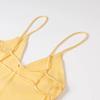 Women Summer Yellow Stain V Neck Sling Dress Elegant Sleeveless Loose Maxi Robes 2025 New Ladies Party Holiday Dresses
