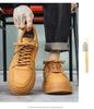 Spring Men's Trendy Breathable Sneakers - Versatile Thick-Soled Casual Skate Shoes