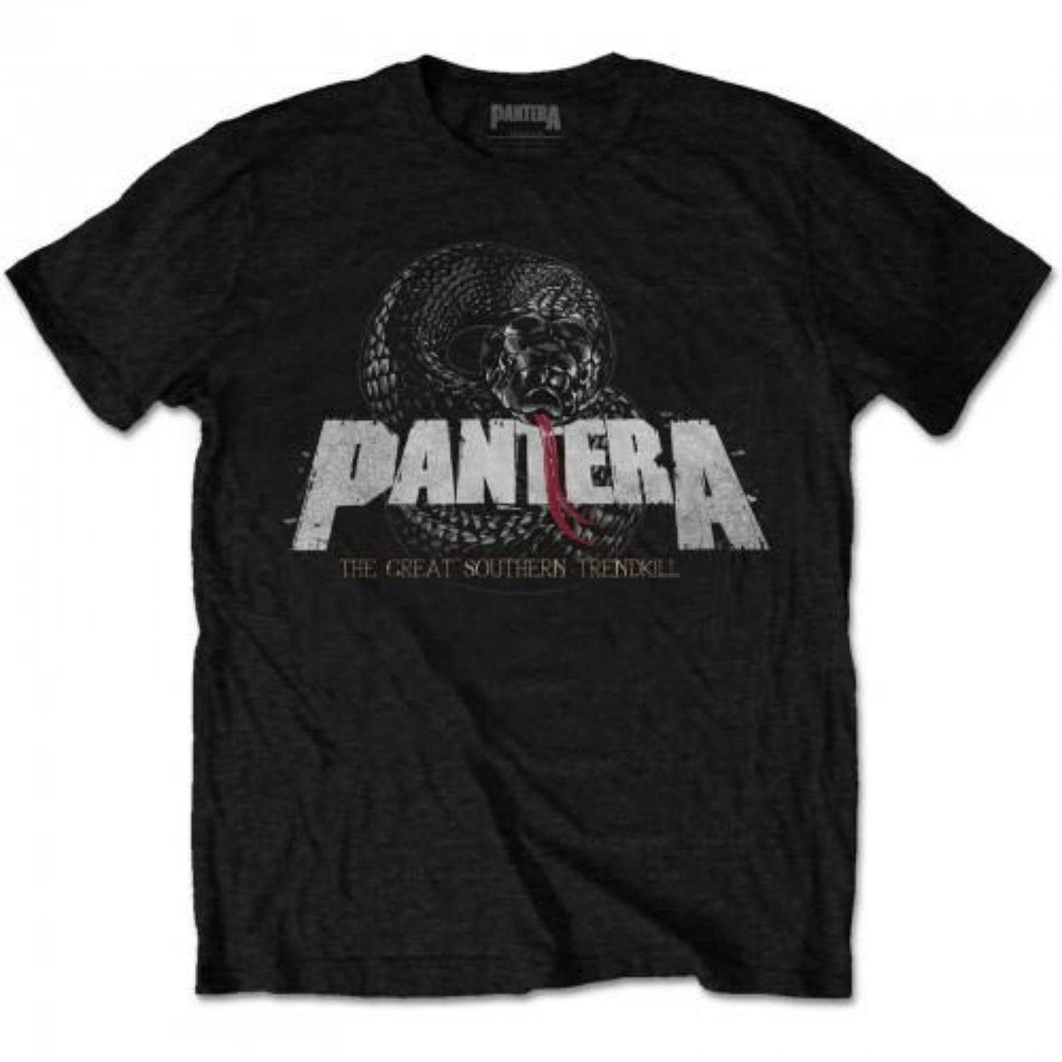 

Унисекс хлопковая футболка с логотипом змеи Pantera для взрослых S чёрный