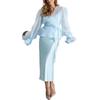 Ensemble Robe et Chemise Satinées à Lacets Cross2026 Europe Printemps/Été pour Femmes NTZ9004