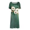 Women Casual Printed Round Neck Long Dress