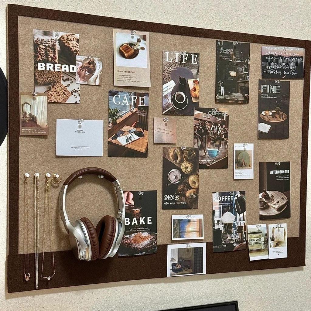 Selbstklebende Filztafel für Fotos, Brillen- und Schmuckaufbewahrung - Wand- und Tischdeko für Zimmer und Studentenwohnheime