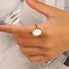 New Colorful Abalone Shells Ring for Creative Flip Two Colors Goth Polished Finger Rings Trendy Smooth Wedding Jewelry Gift