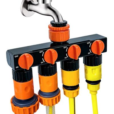 Water Distributor Connector 4Way Hose Spigot Distributor Anti-Drop Water Distributor Hose Splitter Valve Splitter Faucet Adapter