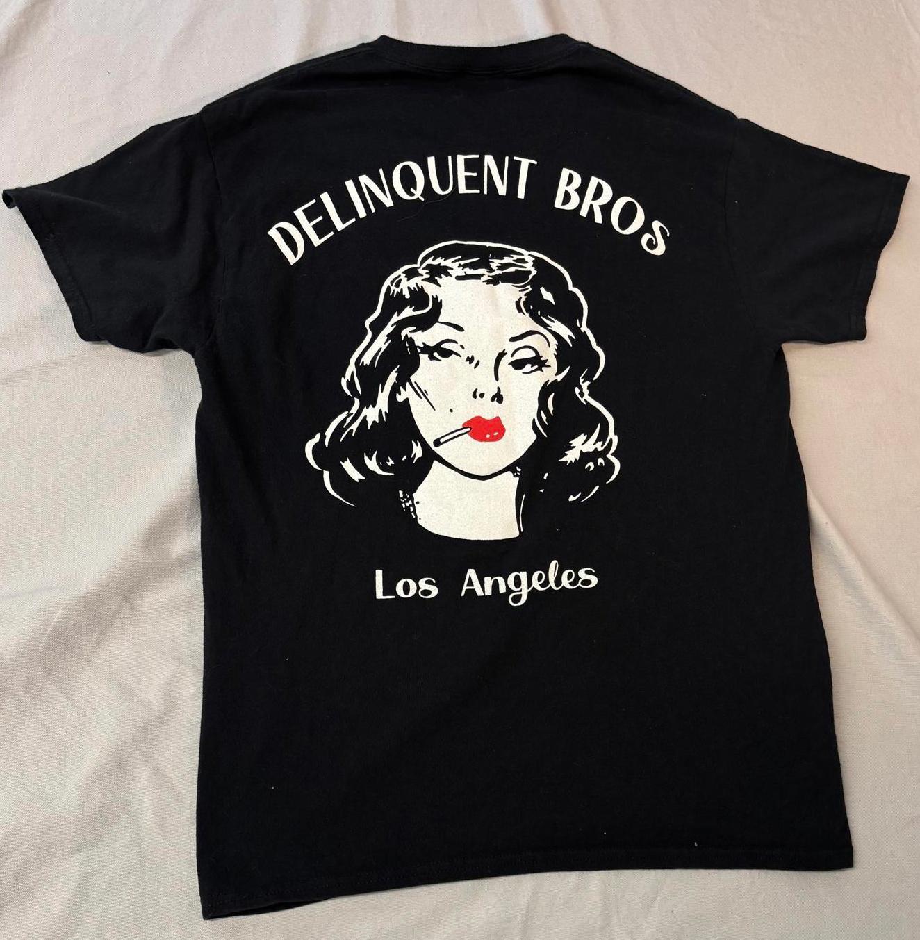 Delinquent Bros Los Angeles T-shirt Rockabilly Smoking Girl XXL