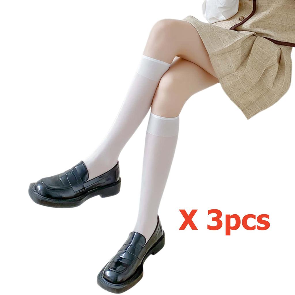 S Women'S Mid-Calf Glass Silk Stockings Transparent Sexy Sheer Summer Fashion