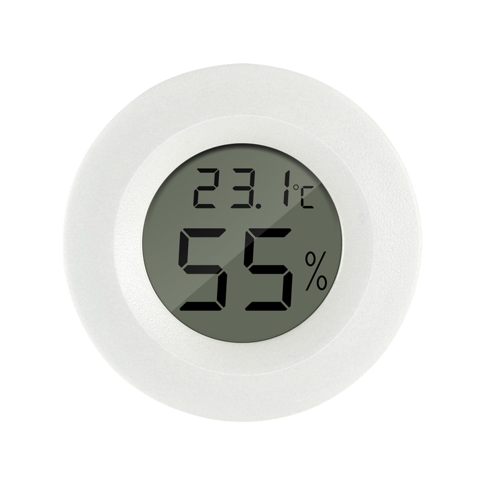 

Round Thermometer Wireless Electronic Tester Digital Hygrometer Battery Outdoor Temperature Household Office белый