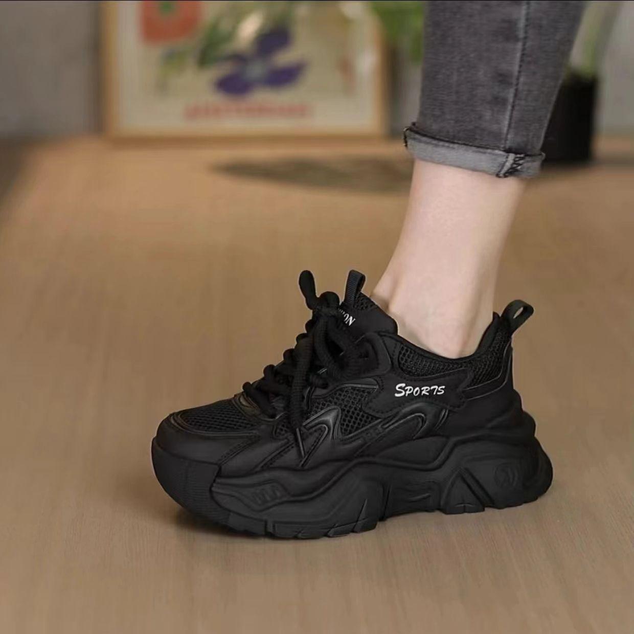 

Popular sports shoes women s shock-absorbing dad shoes 2025 new spring and summer thick-soled versatile breathable sports and leisure shoes children 35