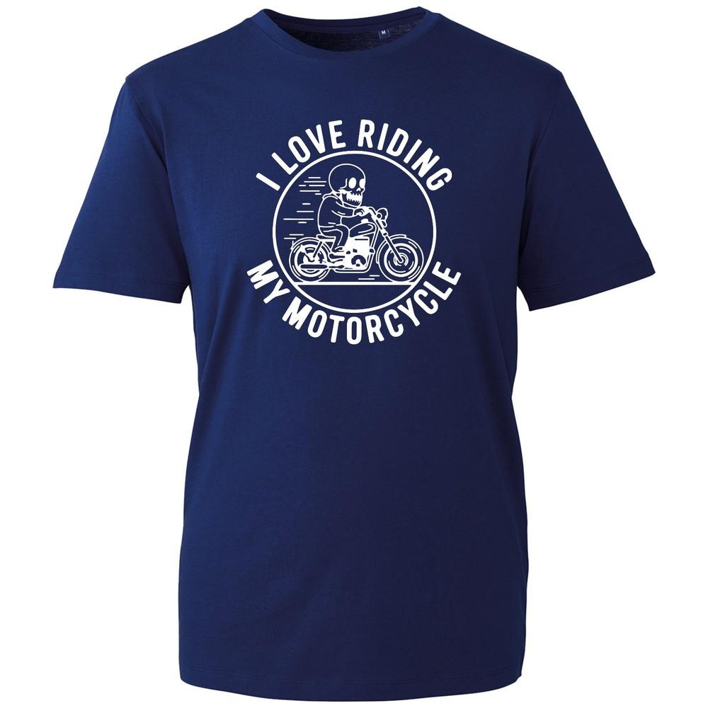 I Love Riding My Motorcycle T Shirt Unisex Biker Skeleton Motorbike Graphic Tee S