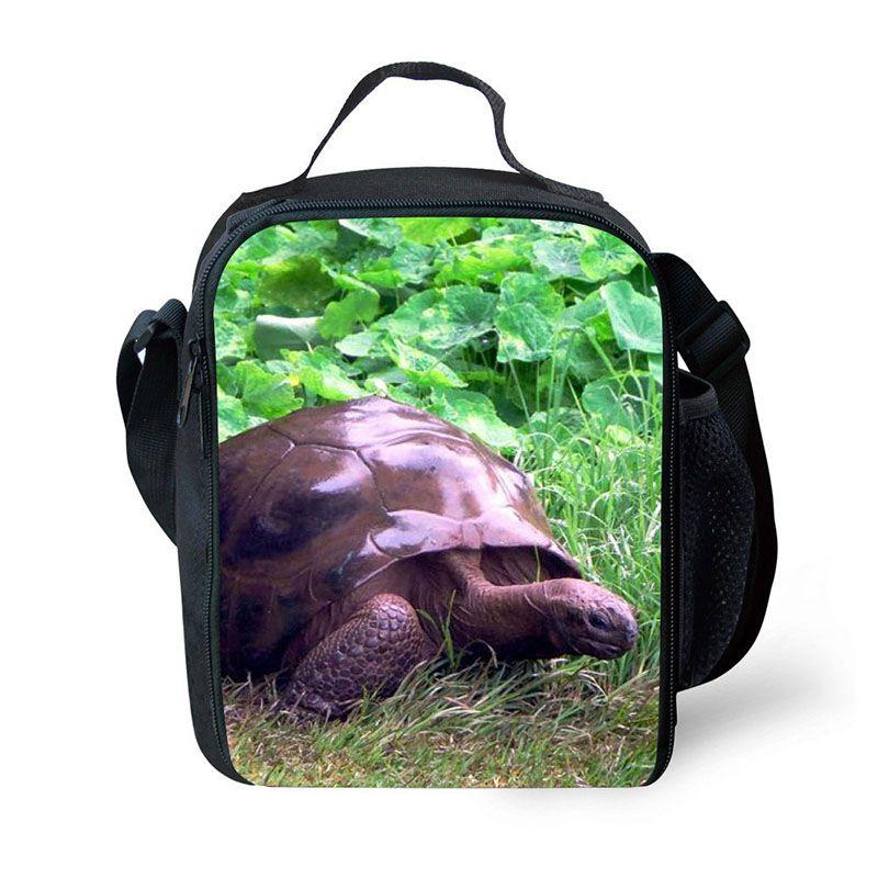 Animal School Lunch Bags Kids Boy's Food Carriers With Soft Handle For Travel