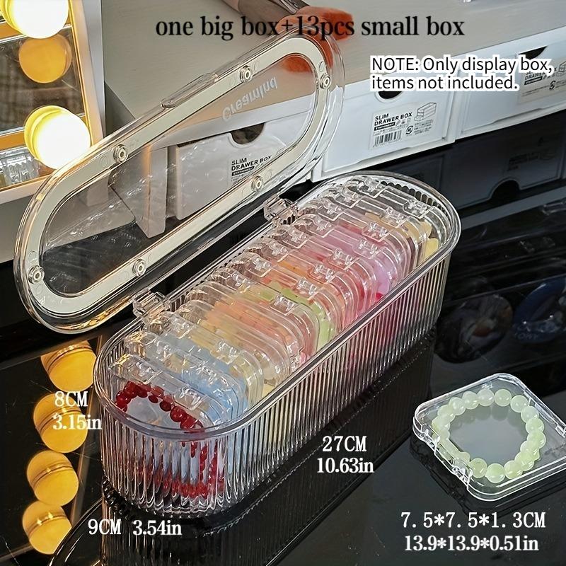 

14pcs Acrylic Jewelry Storage Box Set with Lids Transparent Organizer Bracelet Jewelry Necklaces Earrings Rings Display Cases
