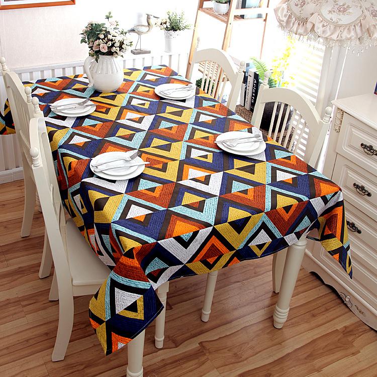 Modern Simple Cotton Thickened Canvas Geometric V-Shaped Triangular Coffee Table Tablecloth Dining Table Cloth Cover Towel