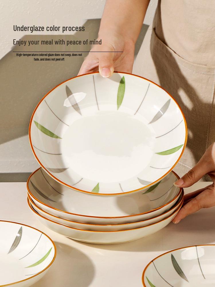 Creative Japanese Underglaze Ceramic Deep Dish: Simple Style for Soup, Fruit, or Breakfast.