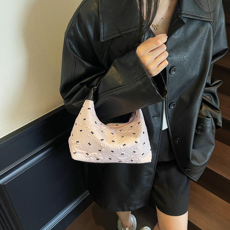 Bow Polka Dot Underarm Bag Women's New Niche Portable Shoulder Bag Fashionable Versatile Messenger Bag
