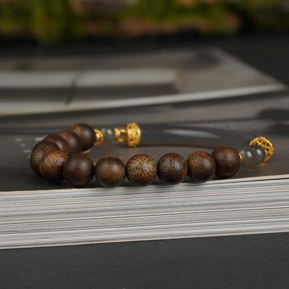 Handmade Nha Trang Purple Qinan Agarwood Bracelet - Natural Texture & Scent