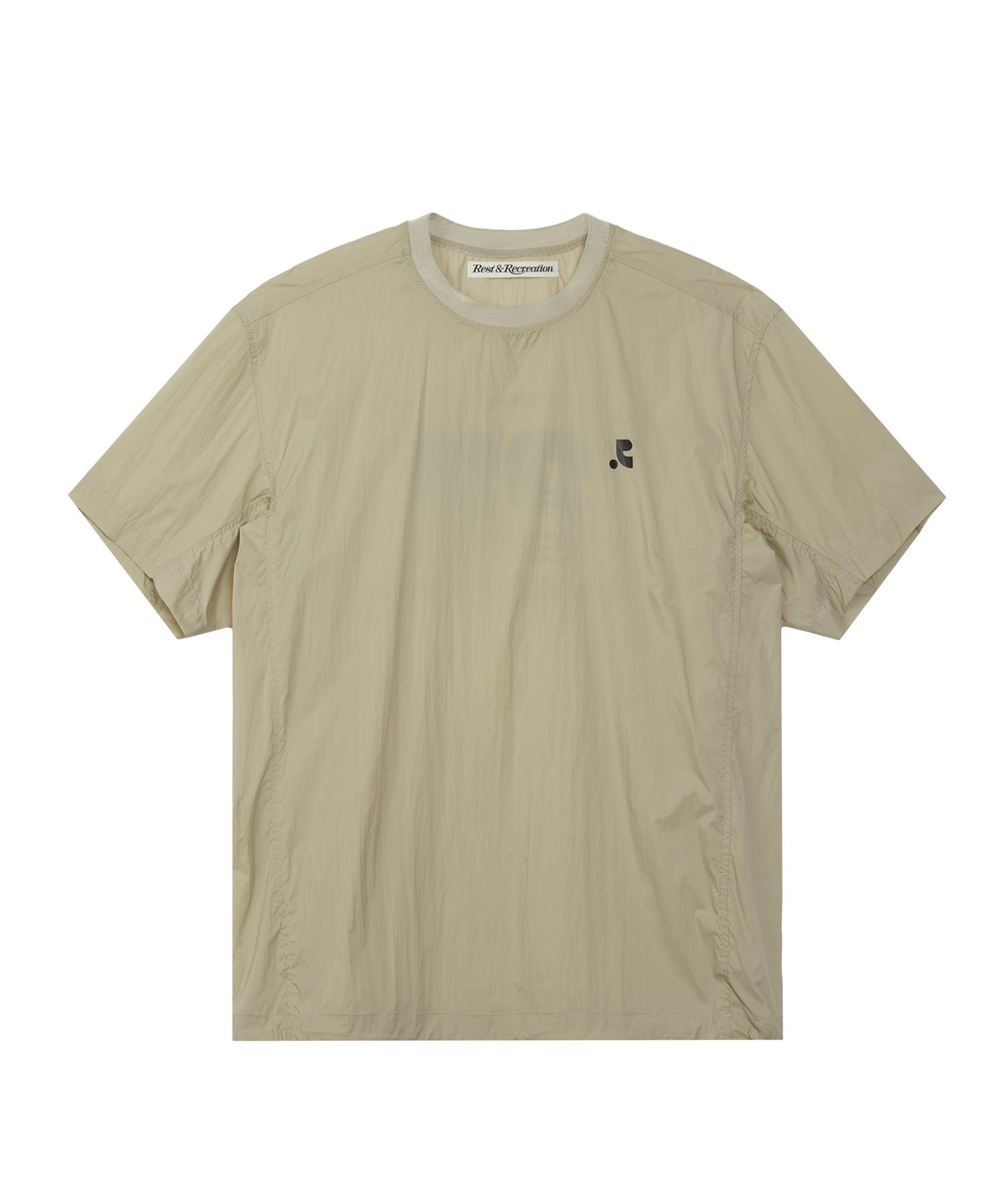 Rest And Recreation Nylon Crewneck T-Shirt - Beige One