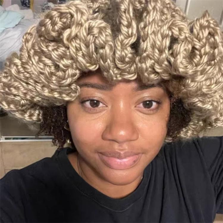 Handmade Knit Bucket Hat for Woman Weaving Ruffled Brim Bucket Hat Adult Teens Winter Cycling Fisherman Hat