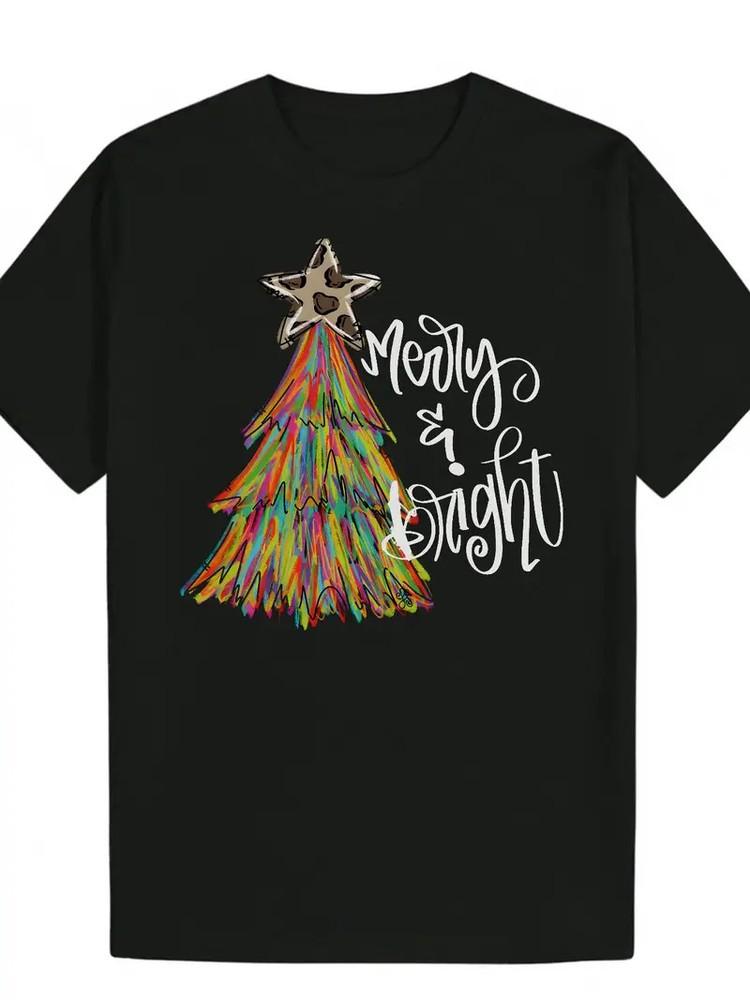 

Christmas Tree and Merry and Bright T-Shirt 4XL