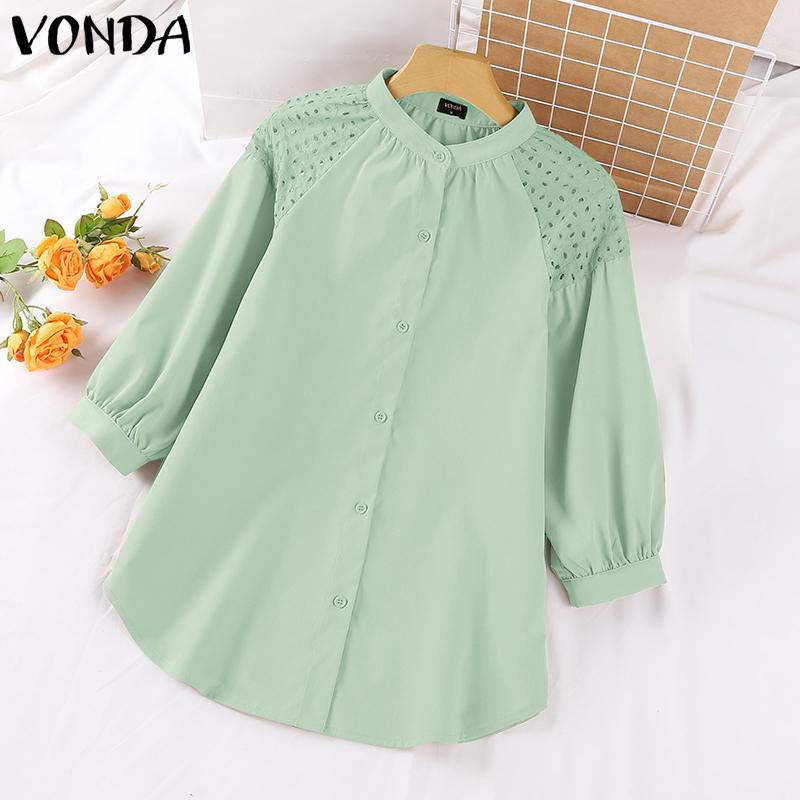 

VONDA однотонные летние женские топы с пышными рукавами