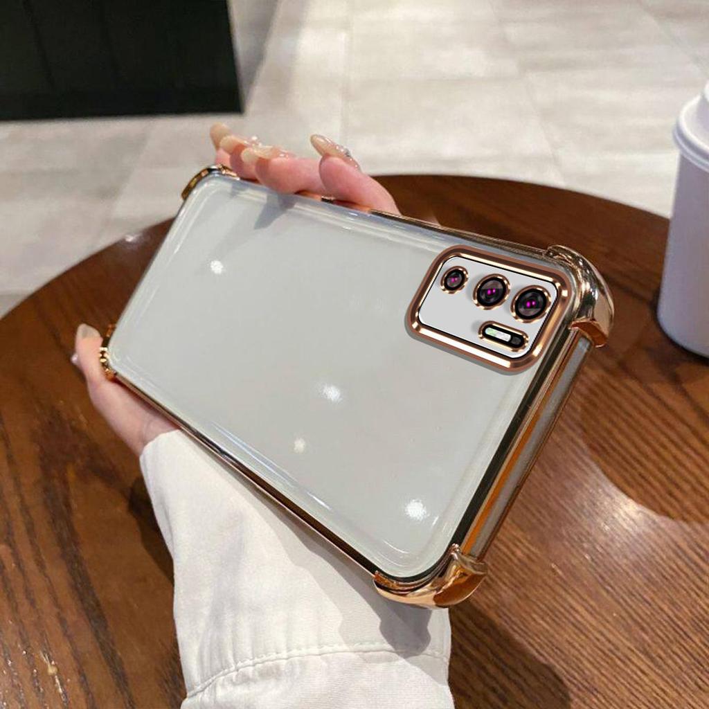 Case for Xiaomi Redmi Note 10 5G,POCO M3 Pro 5G Electroplated Color Border Clear Phone Casing Cover