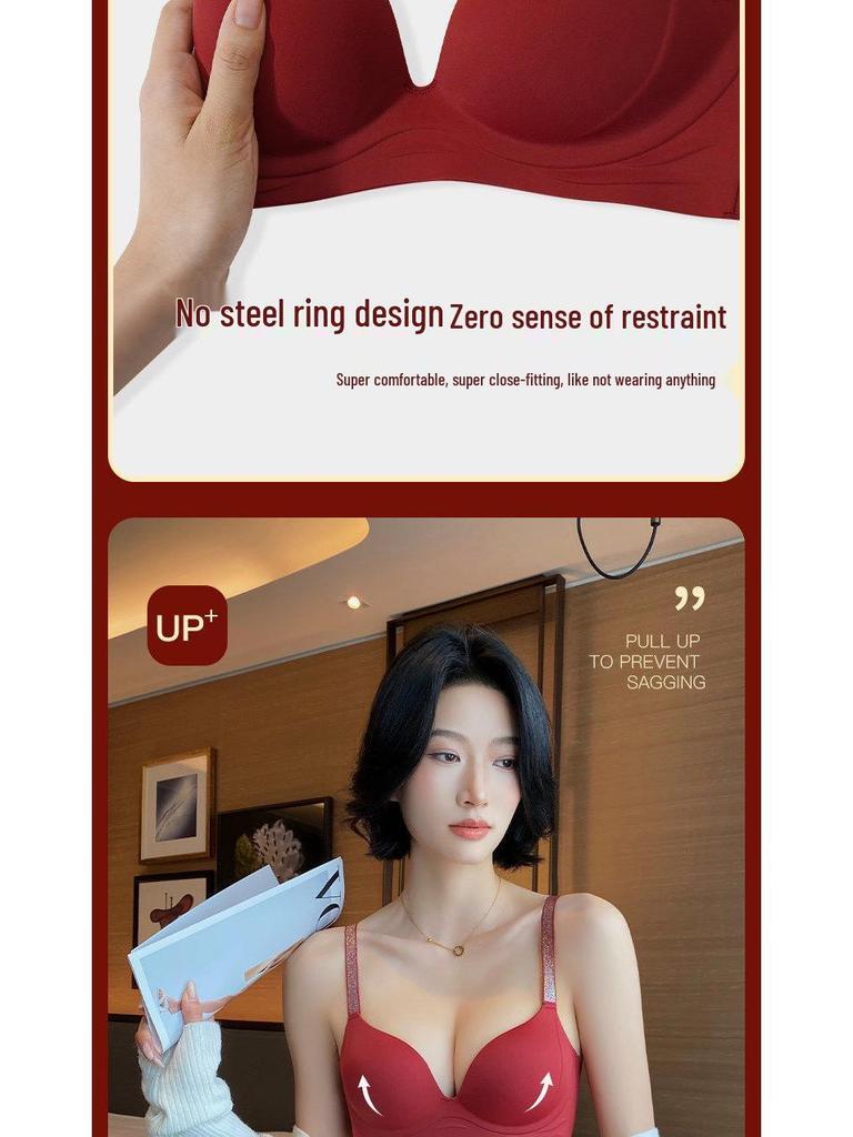 2026 Seamless Red Push-up Bra for Small Bust - Sexy, Soft, Comfortable, Wire-free