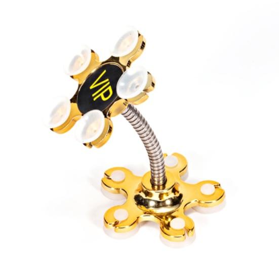 

360 Degree Rotary Desktop Suction Cup Mount Mobile Phone Holder Stand Cradle золотистий