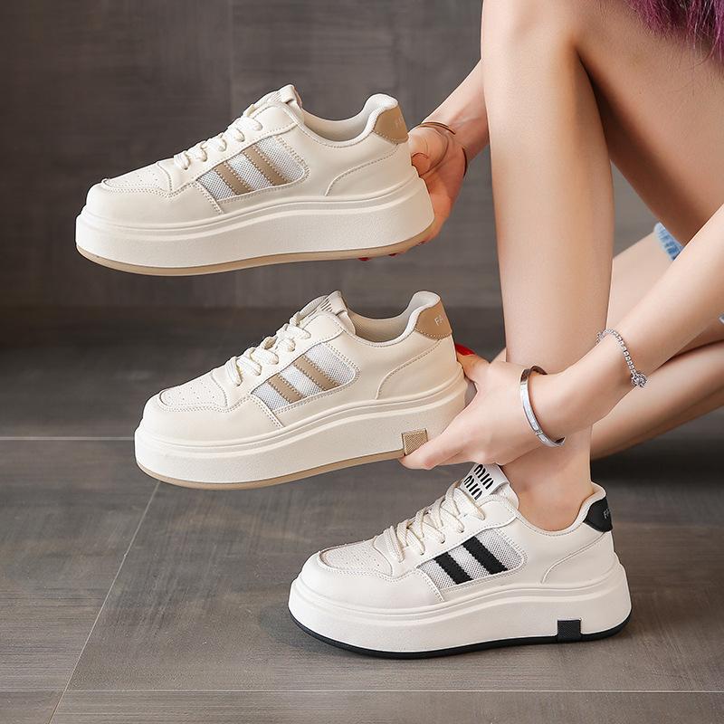 Little white shoes women's early spring new models small muffin soles heightened casual shoes comfortable and breathable sports shoes white board shoe