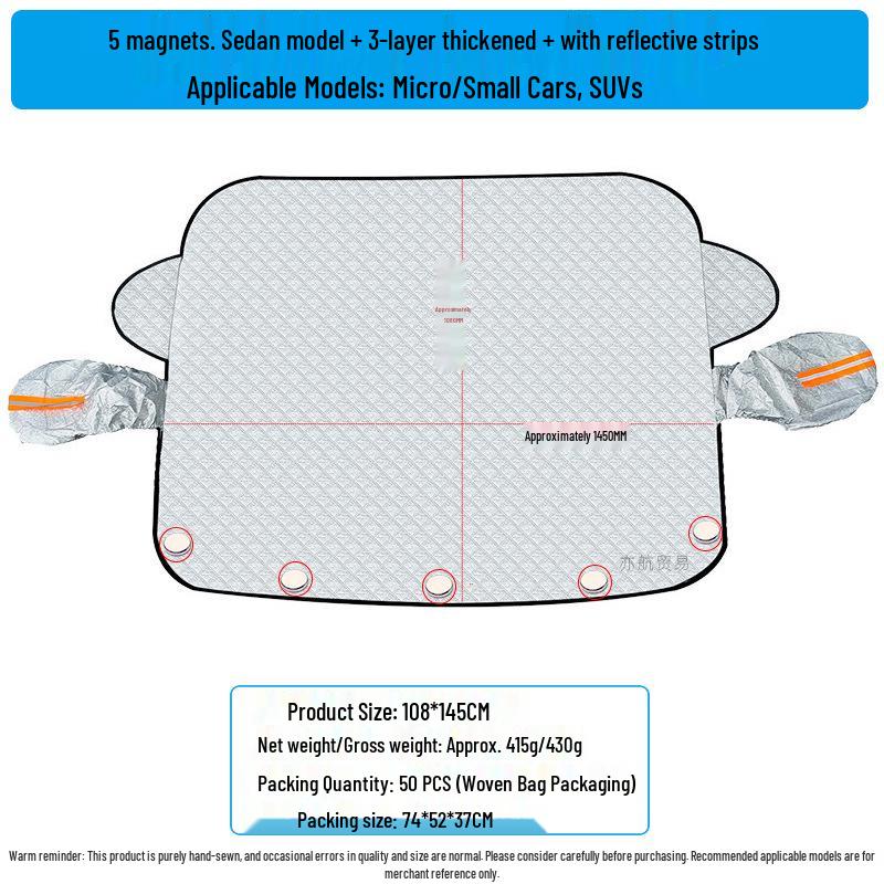 Car Windshield Snow & Frost Protection Cover - Anti-Freeze Sun Shade