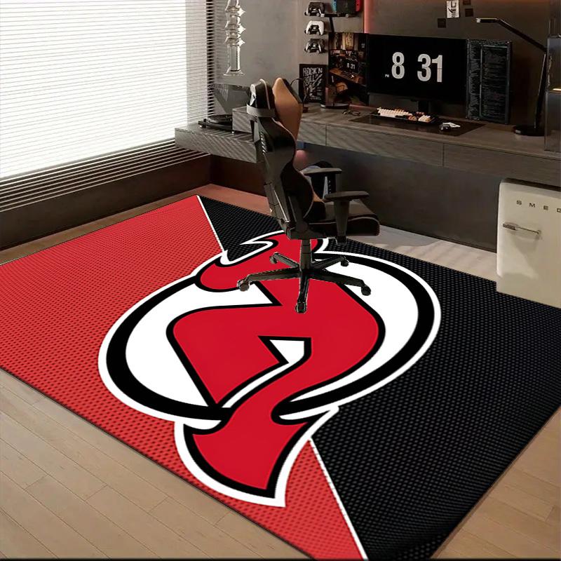 New Devils Logo Floor Mat for Living Room, Game Rooms, Office, Bedroom, Office Floor Mat Playful Design, Christmas Fan Gifts
