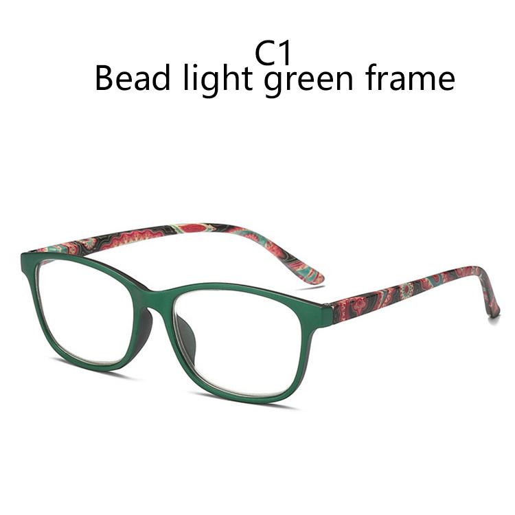 

Fashion Green Purple Flower Print Reading Glasses Resin Frame Magnifying Eyewear +1.0~+4.0 Presbyopic Vision Aid 4