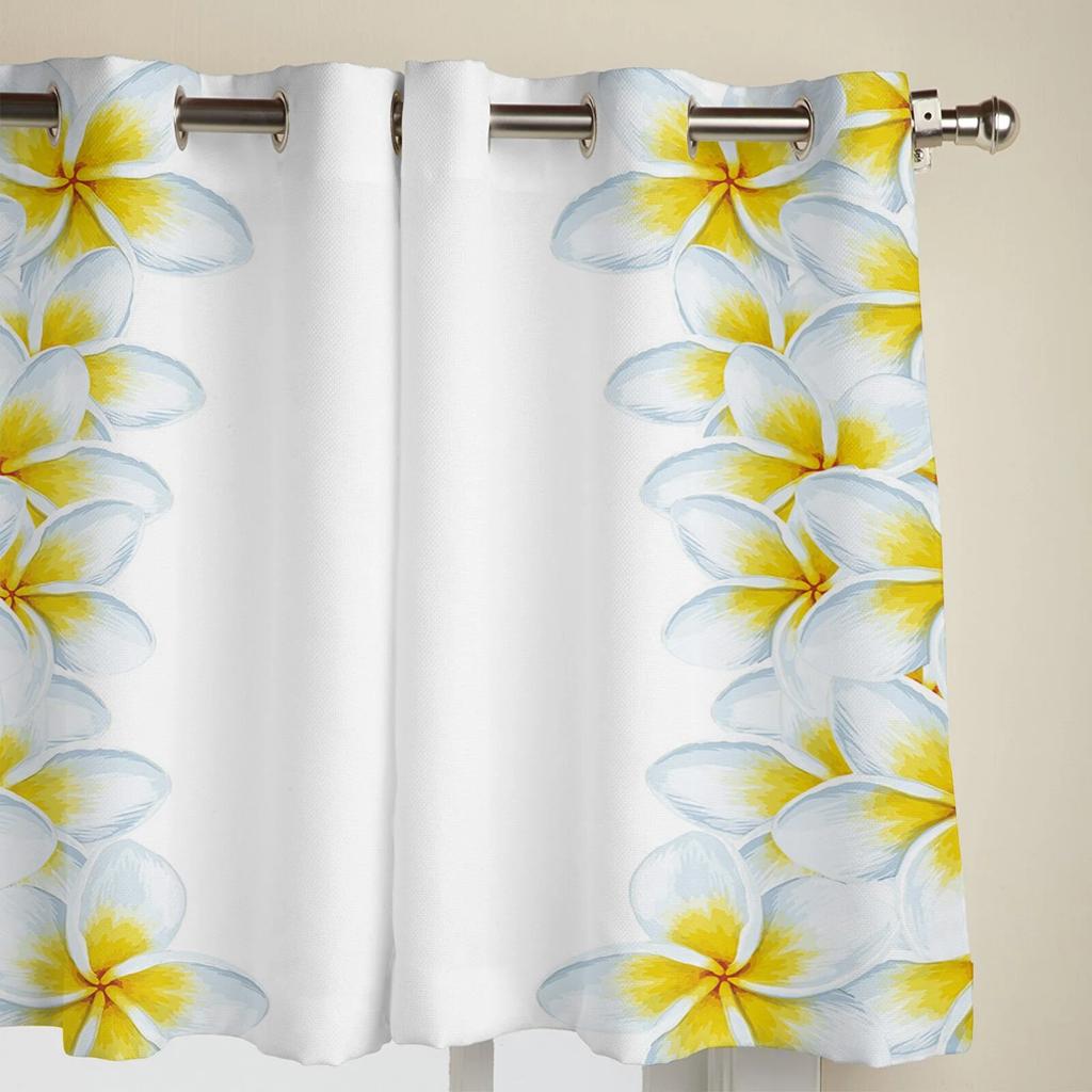 Perdele pentru ferestre cu flori albe Plumeria pentru dormitor, jaluzele cu imprimare modernă, perdea pentru living, decorațiuni interioare